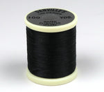 Black 140 Denier Danville Fly Tying Thread by Clouser's Fly Shop, showing the fine, smooth thread spool for fly tying.