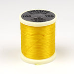 Dark 140 denier Danville fly tying thread by Clouser's Fly Shop, shown in black spool with detailed label