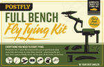 Postfly Trout Fly Tying Kit box with fly tying tools and materials, ideal for crafting fishing flies.