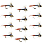 Set of 12 Bead Head Metallic Blue Copper John Nymph trout wet flies with size 12 hooks by The Fly Fishing Place.
