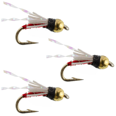 3 Pack Beadhead Red 3 Dollar Dip Serendipity Nymph - Hook Size 16