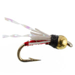 Beadhead red nymph trout wet fly, size 18, with realistic details, tied for fly fishing, from The Fly Fishing Place.
