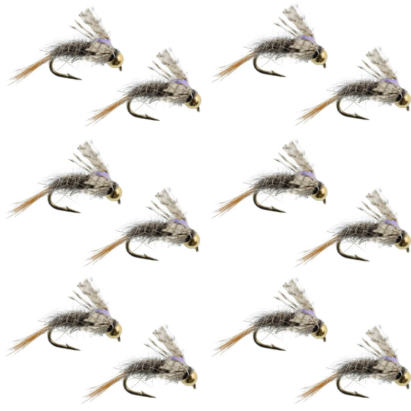 Barrs Baetis Emerger BWO Wet Fly Fishing Flies - 1 Dozen Flies Hook Size 14