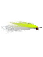 Clouser Deep Minnow fishing fly in big game sizes 1/0 to 3/0, from Clouser's Fly Shop, showing realistic baitfish detail and vibrant colors.