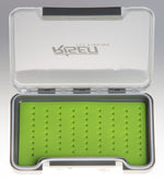 Waterproof fly boxes with green silicone insert