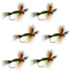 Barbless Chartreuse Humpy Classic Hair Wing Dry Fly - 6 Flies Hook Size 12