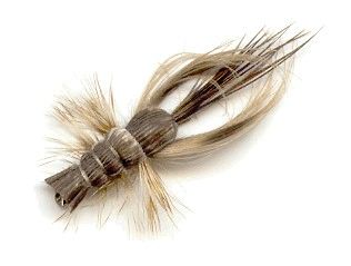 Small Clouser Crayfish fly with feather back, designed for fishing, from Clouser's Fly Shop.