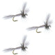 3 Pack Barbless White Wulff Classic Hair Wing Dry Fly - Hook Size 12