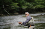 Three-pack of Circus Peanut Envy articulated trout wet flies in brown, size 6, by The Fly Fishing Place, suitable for fly fishing.