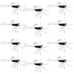 Barbless Pats Rubber Legs Tungsten Jig Black Euro Nymph 12 Flies #6