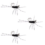 3 Pack Pat's Rubber Legs Tungsten Jigged Black Euro Nymph Size 6