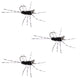 3 Pack Pat's Rubber Legs Tungsten Jigged Black Euro Nymph Size 6