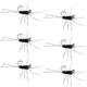Barbless Pat's Rubber Legs Tungsten Bead Jig Black Euro Nymph 6 Flies #6