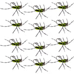 Pat's Rubber Legs Tungsten Jig Black/Chartreuse Euro Nymph 12 Flies Size 6