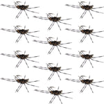 Set of 12 Barbless Pats Rubber Legs Tungsten Euro Nymphs in coffee and black for trout fishing, featuring barred rubber legs and tungsten beads.