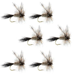 Set of 6 Adams Irresistible Classic Dry Flies for trout fishing, size 14, with realistic fly patterns and hooks.
