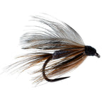 Six barbless Adams Classic wet trout flies with hook size 14, designed for fly fishing, featuring natural feather and hackle detail.