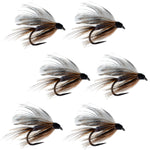 Set of six barbless Adams Classic wet flies for trout fishing, hook size 14, by The Fly Fishing Place.