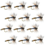 Set of 12 Adams Wulff dry fly fishing flies for trout, size 10, by The Fly Fishing Place.