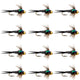 Bead Head Zebra Copper John Nymph Fly Fishing Flies - 1 Dozen Flies Hook Size 12