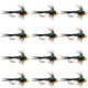 Bead Head Zebra Copper John Nymph Fly Fishing Flies - 1 Dozen Flies Hook Size 16