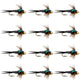 Bead Head Zebra Copper John Nymph Fly Fishing Flies - 1 Dozen Flies Hook Size 14