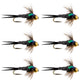 Bead Head Zebra Copper John Nymph Fly Fishing Flies - Set of 6 Flies Hook Size 14