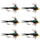 Bead Head Zebra Copper John Nymph Fly Fishing Flies - Set of 6 Flies Hook Size 16
