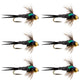 Bead Head Zebra Copper John Nymph Fly Fishing Flies - Set of 6 Flies Hook Size 12