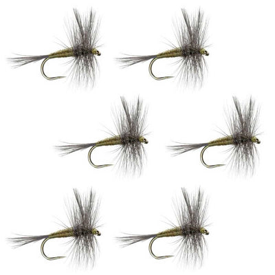 Barbless Blue Winged Olive BWO Trout Dry Fly Fishing Flies - 6 Flies Size 20