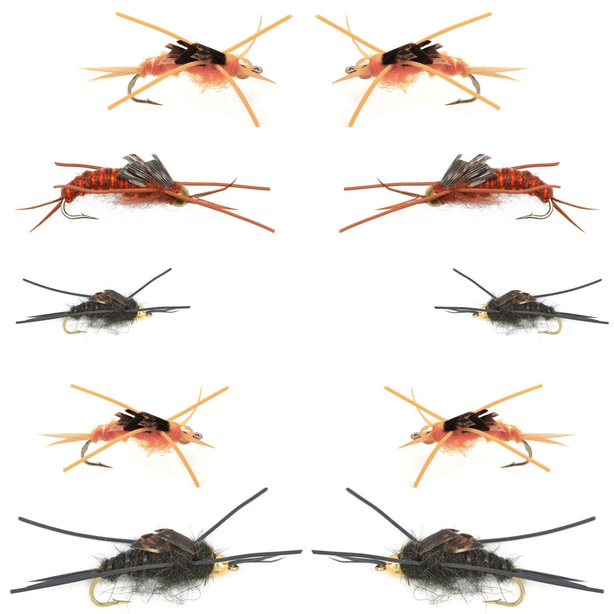 Basics Collection - Kaufmanns Stonefly Assortment - 10 Flies Sizes 4-12
