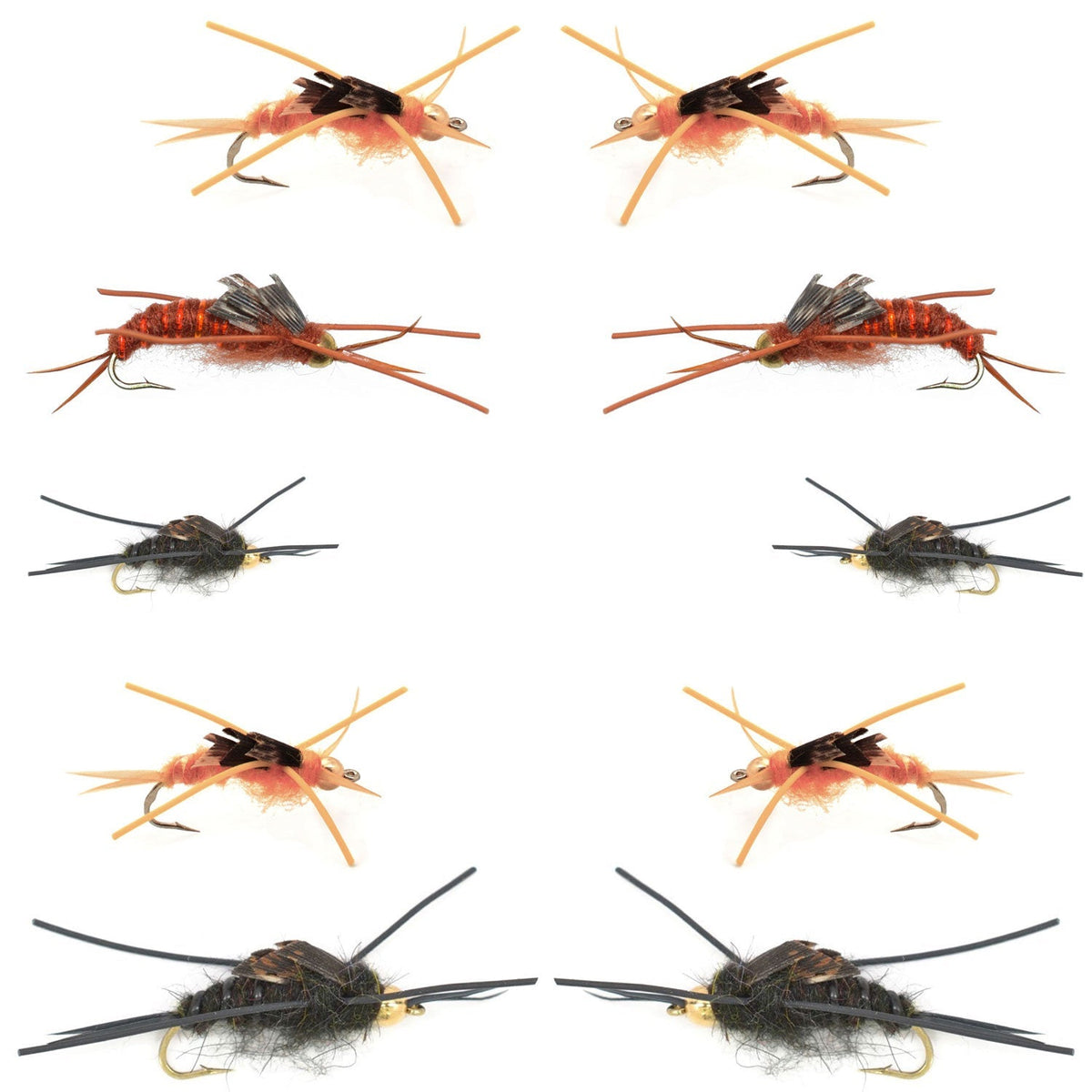 Kaufmann's Tungsten Stonefly Nymphs fishing flies in sizes #4-12 from the Basics Collection, designed for fly fishing.