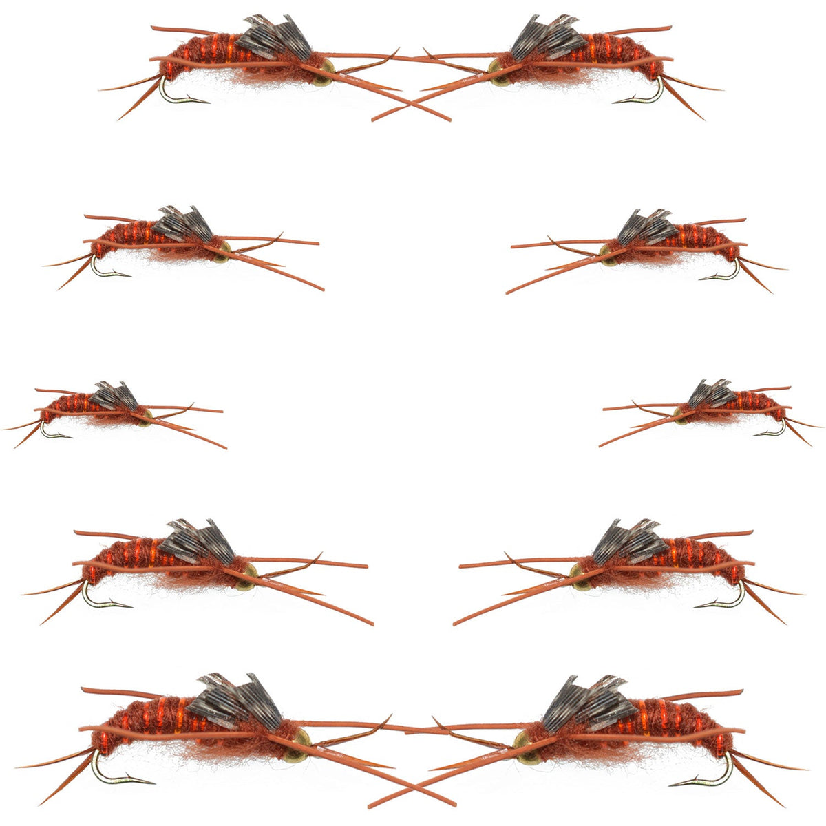 Kaufmann's Brown Stonefly nymphs from the Basics Collection by The Fly Fishing Place, 10 size 6-12 fishing flies for fly fishing.