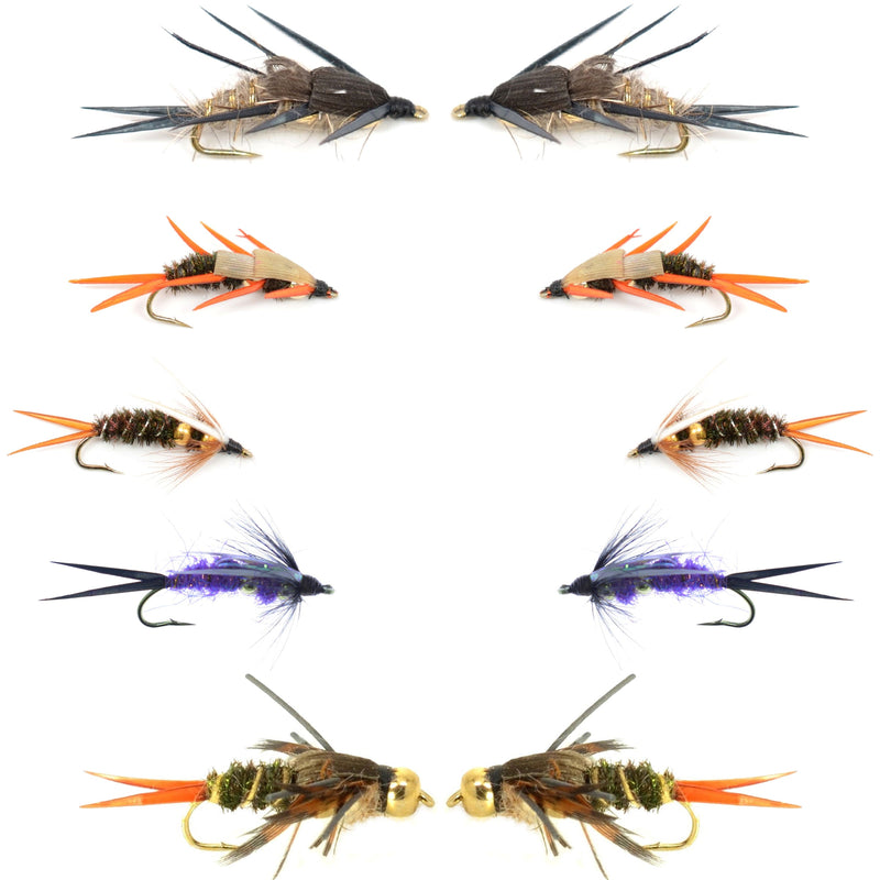 Basics Collection - Double Bead Nymph Assortment - 10 Flies - Size 8