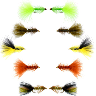 Basics Collection - Crystal Woolly Bugger Assortment - 10 Flies - Size 4
