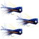 3 Pack Bass Popper Size 6 - Blue Orange Bass Bug With Weed Guard