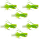 Flashtail Bass Popper 6 Flies Hook Size 6 - Chartreuse Bass Fly Fishing Bug Wide Gape Bass Hooks With Weed Guard