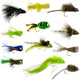 Bass Bug Collection -12 Spun Hair Bass Flies - Hook Sizes 2,4, 6 And 8