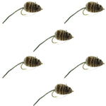 Set of 6 Mighty Mouse Deer Hair Bass Flies with wide gape hooks, weed guard, for bass fly fishing, from The Fly Fishing Place.