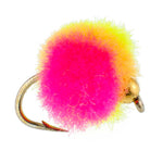 Bead Head Clown Egg Fly by The Fly Fishing Place, trout wet fly with hook size 16, featuring colorful, egg-like bead for fishing.