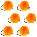 Set of 6 bead head hot orange egg trout wet flies with size 16 hooks, ideal for fly fishing.