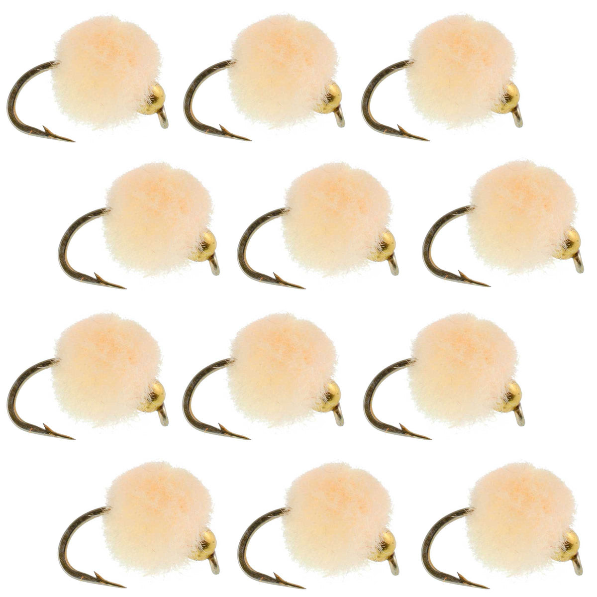 Set of 12 Bead Head Oregon Cheese trout wet flies on size 16 hooks for fly fishing by The Fly Fishing Place.