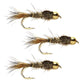 3 Pack Bead Head Gold Ribbed Hare's Ear Nymph Fly Fishing Flies Hook Size 16