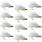 Set of 12 Black Ghost Classic Trout and Bass Streamer Flies, size 4, for fly fishing, featuring realistic wet fly design for trout and bass
