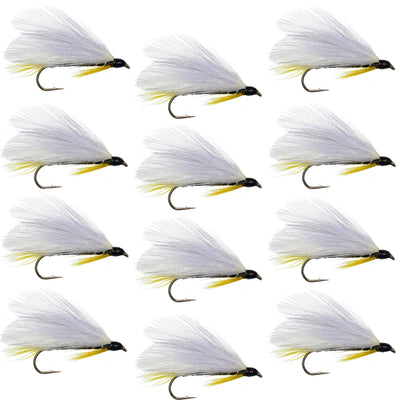Set of 12 Black Ghost Classic Trout and Bass Streamer Flies, size 4, for fly fishing, featuring realistic wet fly design for trout and bass
