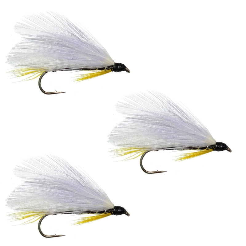 Set of three black Ghost Classic trout and bass streamer flies, size 4 hooks, for freshwater fly fishing by The Fly Fishing Place.
