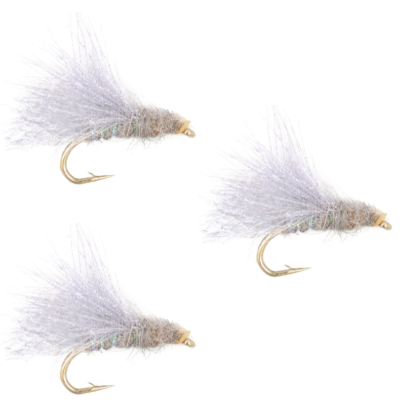 3 Pack CDC Baetis Emerger BWO Wet Fly Fishing Flies - Hook Size 14