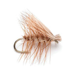 Tan elk hair Caddis fly from the Essential 28 Trout Fly Assortment by The Fly Fishing Place, suitable for beginner and advanced anglers.