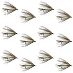 Set of 12 Carey Special Soft Hackle Grouse and Bright Green Wet Flies for trout fishing, featuring hook size 10 from The Fly Fishing Place