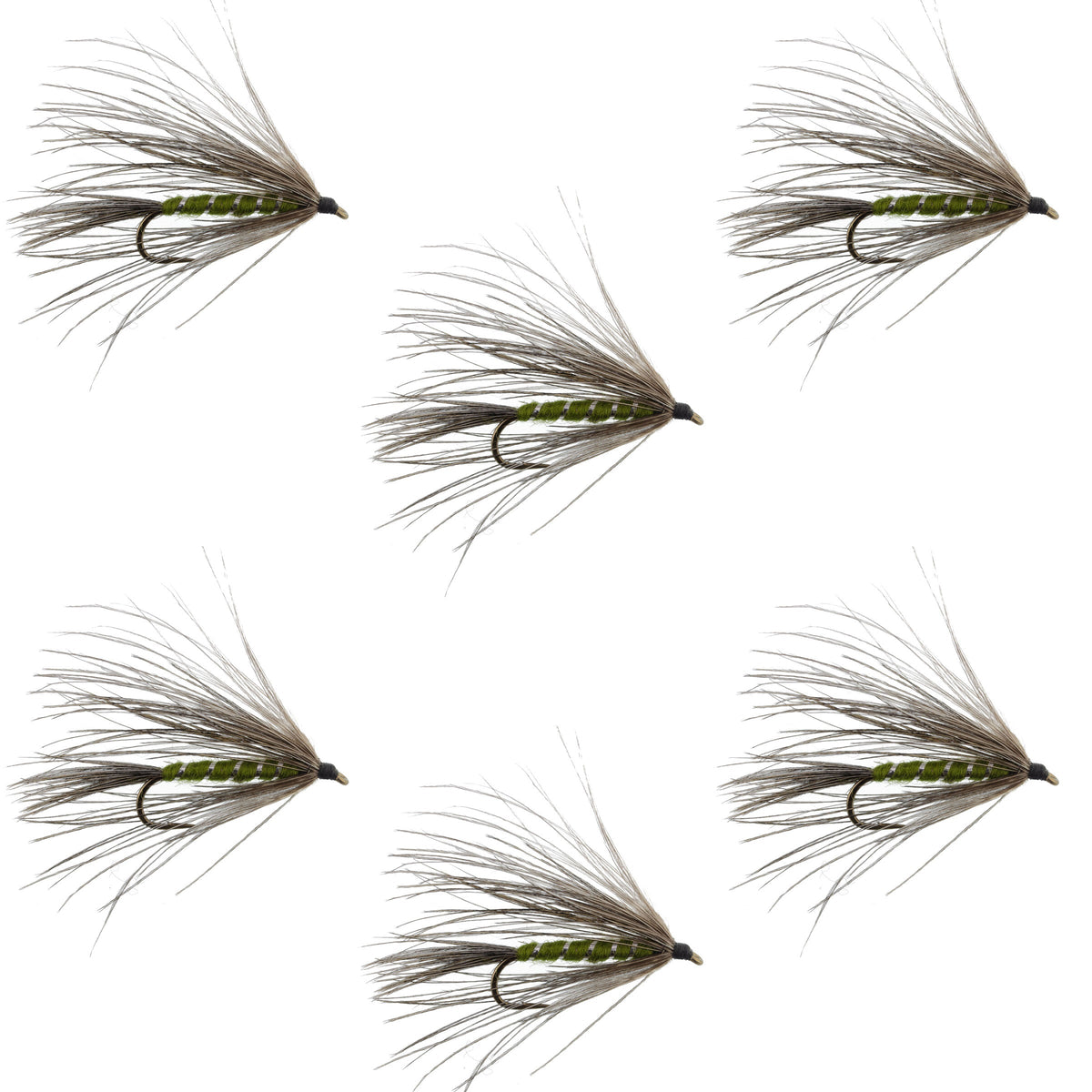 Carey Special Soft Hackle Grouse and Olive Wet Fly - 6 Flies Hook Size 10